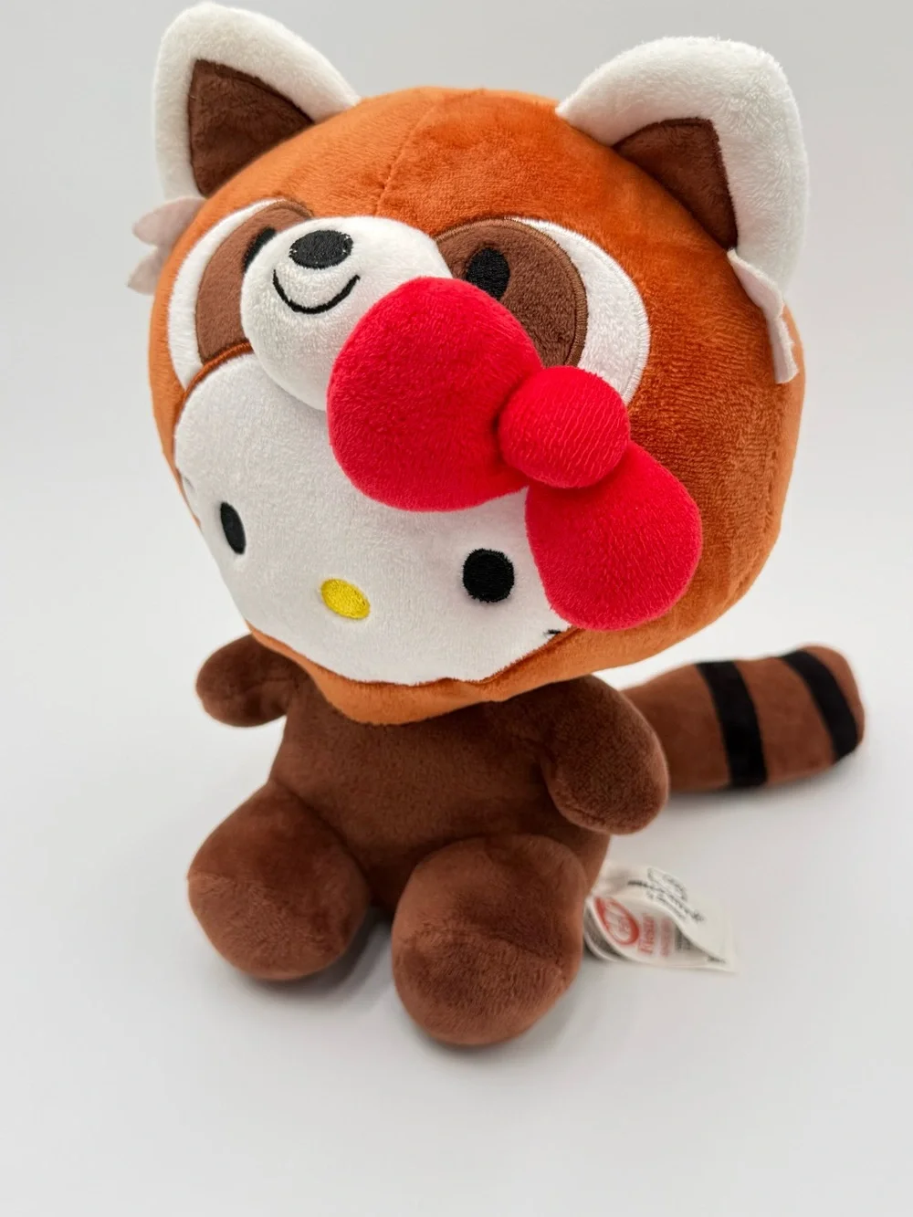 Hello Kitty Sanrio Red Panda Plush Fiesta 2025 Stuffed Animal Brown Red Bow